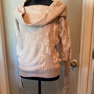 Free People Cream Cowl Neck Sweater